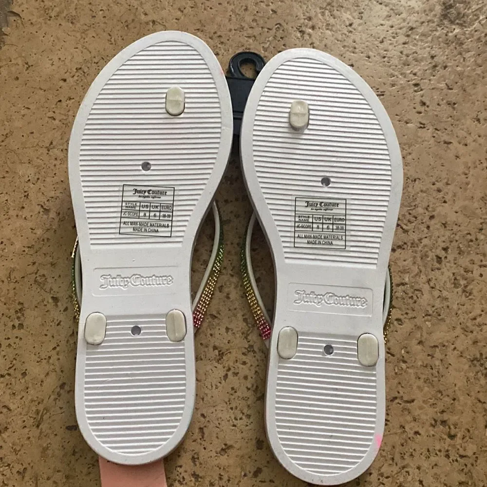 Juicy Couture a rainbow Rhinestone Sandals